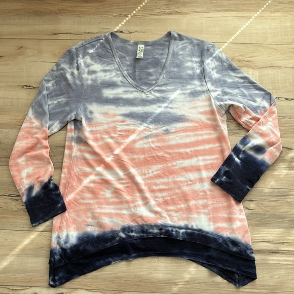 Green Tea Womens Size L Long Sleeve Tie Dye Shirt. so Soft. Pink & Blue. - Picture 8 of 11